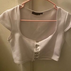 White Corset crop top